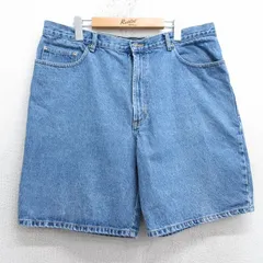 W37/古着 ルート66 ショート パンツ メンズ 00s コットン 紺 ネイビー デニム 25apr07 中古 ボトムス 短パン ショーパン ハーフのサムネイル