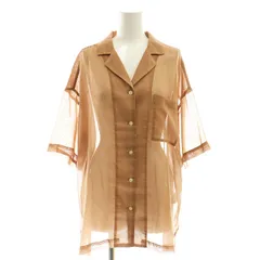 LA PEAU DE GEM ベロア シャツ シアー 茶 ブラウン 完売