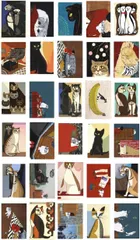 ドナリー おしゃれで可愛い ポストカード 30枚セット はがきサイズ 北欧 韓国 海外 インテリア 雑貨 ミニポスター(猫)