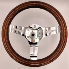小径ステアリング 290mm ストライプ ウッド ハンドル 旧車