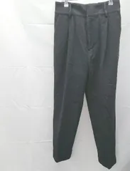 ◇ JEANASiS クロップド　タック　ストライプ　ウェストゴム ウール 混紡 テーパード パンツ FREEサイズ ブラック 女 E  【1301260040539】