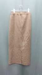 ◇ ⊇◎●未使用● LOWRYS FARM リブニット スリット ロング タイト スカート サイズF ブラウン レディース E  【1410290036891】