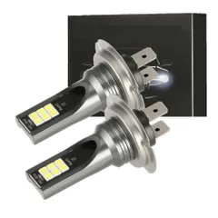 【在庫セール】H7 LEDヘッドライトバルブ、55W 6000K ホウイト 12000LM非常に明るいCSPチップ変換キット360°発光 2年