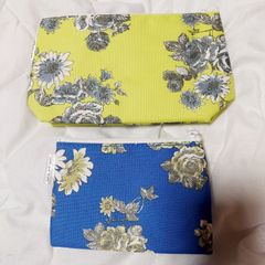 Spick and Span × MORE 大人フラワー ポーチ＆ティッシュケース 花柄 黄色 イエロー 青 ブルー