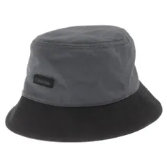 Calvin Klein (カルバンクライン) バイカラー ラバーロゴ バケットハット 帽子 グレー/ブラックのサムネイル