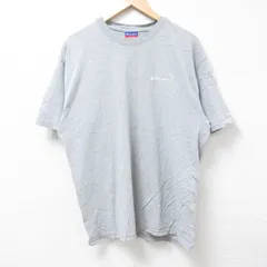 L/古着 チャンピオン Champion 半袖 ビンテージ Tシャツ メンズ 00s ワンポイントロゴ クルーネック グレー 霜降り 24jul25 中古