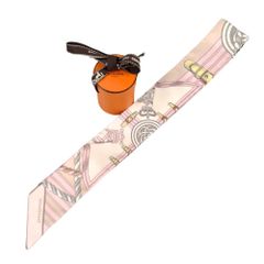 HERMES エルメス GRANDE TENUE 馬の礼装 ツイリー スカーフ シルク ピンク系 正規品 / 40158