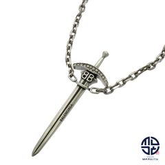 BALENCIAGA バレンシアガ アンティーク調シルバー ソード 剣 Goth Sword ネックレス ジュエリー アクセサリー ブランド