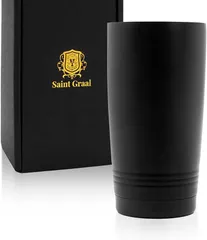 SaintGraal ハイボール グラス ジョッキ タンブラー 真空断熱 父親 誕生日プレゼント 男性 ビール ギフト 600ml( ブラック)