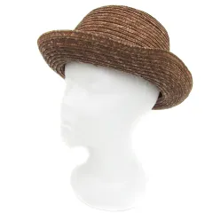 アングリッド UNGRID 麦わら帽子 ストローハット カンカン帽 F ブラウン 茶 /YM25