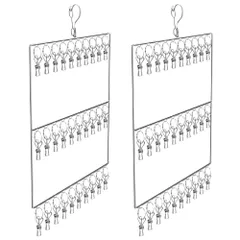 AZNABLE 洗濯バサミハンガー 洗濯バサミ 洗濯物 ピンチハンガー 出張 便利グッズ 2個セット (3段) [3段]