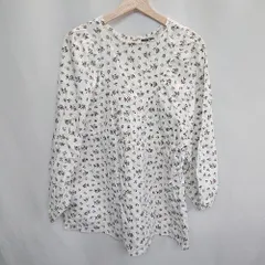 ◇ Kastane カスタネ 花柄 長袖 チュニック サイズF ホワイト ブラウン グリーン レディース E  【1407020041379】