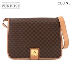 新品同様 セリーヌ CELINE マカダム ショルダー バッグ PVC レザー ブラウン ゴールド 金具 ヴィンテージ Macadam Shoulder Bag 90289915