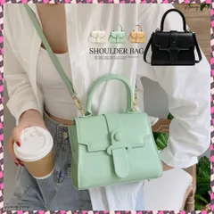 送料無料 ショルダーバッグ 2way レディース斜めがけ レザー調 スクエアカバン 小さめ シンプル 肩掛けかばん ポシェット 手提げバッグ 合皮 韓国 ファッション フラップ磁石ボタン PUレザー ミニ鞄 高級感が溢れる2wayミニショルダーバッグです