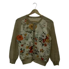 beautiful people / ビューティフルピープル | ボタニカル 切替 コットンカシミヤ ニット カーディガン 花柄 | 36 | ベージュ / マルチカラー | レディース