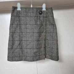 64 ー 88 ) キース チェック メリノ ウール スカート