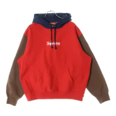 【超人気デザイン】シュプリーム 刺繍Sロゴ マルチカラー 切替パーカー Mサイズ ☆Supreme☆ シュプリーム 刺繍ロゴ マルチカラー パーカー L