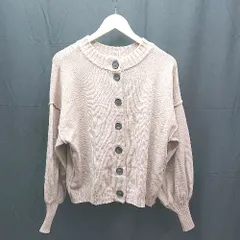 ◇ Chico 2way ニット カーディガン クルーネック カジュアル シンプル 長袖 セーター サイズF ベージュ レディース E  【1304120033061】