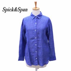 Spick&Span スピックアンドスパン 長袖シャツ リネン BLU/青