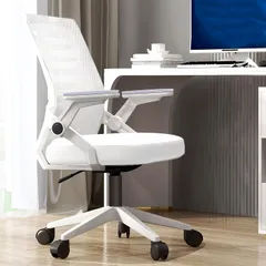 チェア オフィスチェア 椅子 1人 おしゃれ 北欧 ワークチェア インテリア椅子 オフィス メッシュ 家庭 腰支持ソフトマット 反転肘掛けオフィスチェア 回転 在宅 テレワーク オフィス クリニック 病院 ホワイト×ブラック ブラック ホワイト