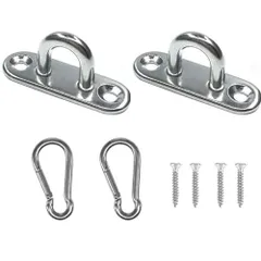 【新着商品】ステンレスループ マッチングネジ 壁掛け式 パッドアイ 天井吊り下げ用 パッドアイ 304ステンレス鋼 ステンレスループ フック アイ耐久性壁/天井マウントフック 長方形アイプレート 天井フック U型 固定 金具 長方形パッドアイ 取り付け金具 耐