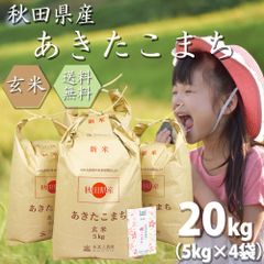 令和4年産 あきたこまち 玄米 20kg(5kg×4袋) お米 秋田県産