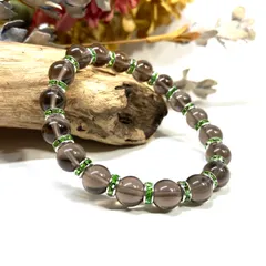 スモーキークォーツ パワーストーン ブレスレット 8mm  天然石 （グリーン）メンズ・レディース　男性・女性　数珠ブレス　開運  [m]