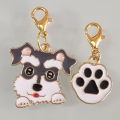 【57】ミニサイズ♡ファスナーチャーム♡シュナウザー♡肉球♡2個セット♡