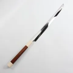 3295 マグロ包丁鞘付き 刃渡700mm 鮪包丁 反り 人工象牙三本黒巻八角柄