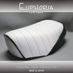 □【JOG ジョグ 2JA 3CP 3XX ジョグスポーツ】カスタムシート　白/黒　パイピング黒《Euphoria》張替え済!! MK50738