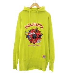 ヴェトモン ベトモン VETEMENTS CARTOON HOODIE カートゥーン フーディー プルオーバー パーカー スウェット 長袖 刺繍 M 黄色 イエロー USS197010 /KH ☆AA★