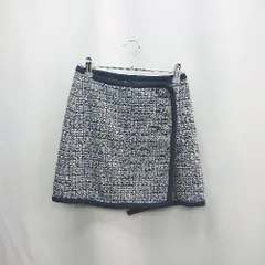 ◇ Θ JILL STUART ツイード柄 腰巻き ラメ入り ミニ丈 タイト スカート サイズ0 ネイビー マルチカラー レディース E  【1412090035975】のサムネイル
