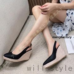 パンプス ドレスシューズ レディース ウェッジソール パンプス 美脚 バックストラップ ポインテッドトゥ 婦人靴 通勤 入学式 ママパンプス