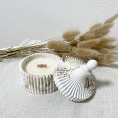 【おうちで焚き火が楽しめる】キャンディケースデザイン（マーブル模様）　木芯ソイキャンドル