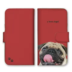 iPhone14Pro ケース 手帳型 アイフォン14 プロ スマホケース パグ 犬 わんこ ドッグ 顔 顔面 かわいい 可愛い 写真 イラスト カラー03