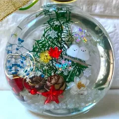 ラブリークリスマス★ツリー＆雪の結晶２サイズ(固まるハーバリウム)３点セット ラブリークリスマス☆ツリー＆雪の結晶2サイズ(固まるハーバリウム)3