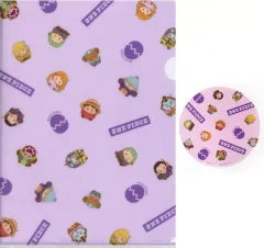 【中古】グッズセット 麦わらの一味(麦たま/パープル) 麦わらストアコラボ A4クリアファイル＆ステッカーセット 「一番くじ ワンピース 未来島エッグヘッド～きみへの想い～」 I賞