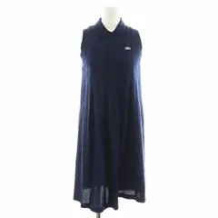 ラコステ LACOSTE ワンピース ひざ丈 ノースリーブ ワンポイント 34 紺 ネイビー EF764E /AN3