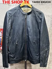 美品【THE SHOP TK】シングルライダース 　羊革　Lサイズ tk.TAKEO KIKUCHI｜ラムレザーシングルライダースジャケット