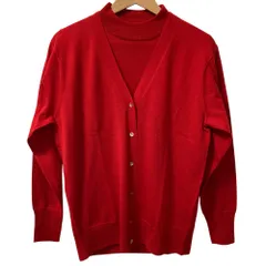 未使用 IENA イエナ ALBA Vネック アンサンブル ニット カーディガン プルオーバー セット F レッド レディース 古着 中古 USED