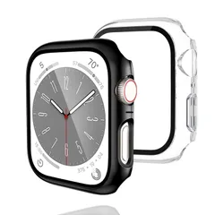 【数量限定】用 ケース 45mm 7 一体型 全面保護 アップルウォッチ8 8 7 カバー キズ防止 Watch 曇らない マット 取り付け簡単 Apple 軽量 指紋防止 薄型 【2枚セット】 シリーズ8 7 保護フィルム colaxuyi 45mm ブラッ