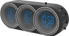 【特売】カシムラ(Kashimura) クロック・サーモ・ボルトメーター 電波時計と車内外温度、車両電圧を同時に表示 ブルー/ホワイト文字発光 NAK-208