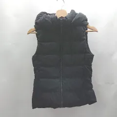 ◇ ⊇ UNIQLO ユニクロ フード付き ダウンベスト サイズXS ブラック レディース E  【1502180064432】