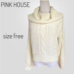 ピンクハウス　ケーブルニット　セーター　オフホワイト　ぽわん袖　サイズ　フリー