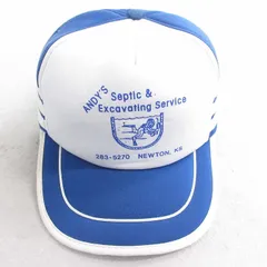 中古 キャップ 90s Excavating ツートンカラー 青他 ブルー 25aug09