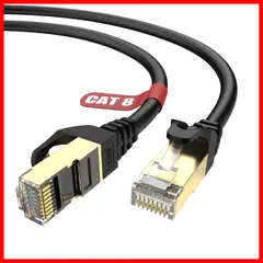 1m 高速 RJ45コネクタ イーサネットケーブル CAT8準拠 PC 40Gbps/2000MHz 有線lan モデム ランケーブル ルーター カテゴリー8 PS3 1M LANケーブル PS4 CAT8 Xbox等に対応（ブラック） Lovicool
