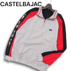 CASTELBAJAC SPORT カステルバジャック ロゴ刺繍★ 切替 ハーフジップ プルオーバー トレーナー Sz.5 メンズ 日本製 ライカ