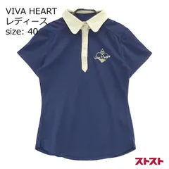 VIVA HEART ビバハート 半袖ポロシャツ 刺繍 ネイビー系 40 [240001937872]#