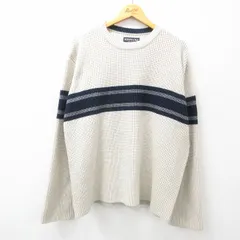 XL/古着 エアロポステール 長袖 セーター メンズ 00s 大きいサイズ アクリル クルーネック 薄ベージュ他 カーキ 25jan27 中古 ニット トッのサムネイル