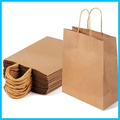 紙袋 手提げ袋 厚手 ギフトバッグ ハンドバッグ ラッピング袋 25枚セット 丈夫で耐久性があり 再利用可能 クラフトバッグ ギフト プレゼント 袋 DIY 結婚式 包装 パーティー 誕生日 クリスマス用ギフトバッグ（幅21×マチ11×高27cm、無地）